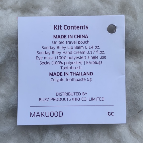 United Airlines Premium Plus Travel Toiletries Kit Grey Sunday Riley Pouch - Picture 2 of 3